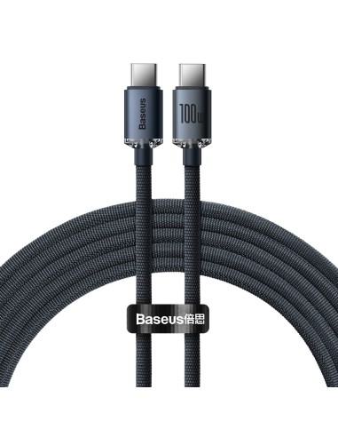 Baseus Crystal Shine Kabel USB-C Do USB-C 2m Czarny