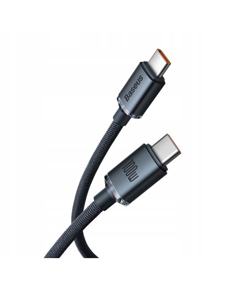 Baseus Crystal Shine Kabel USB-C Do USB-C 2m Czarny