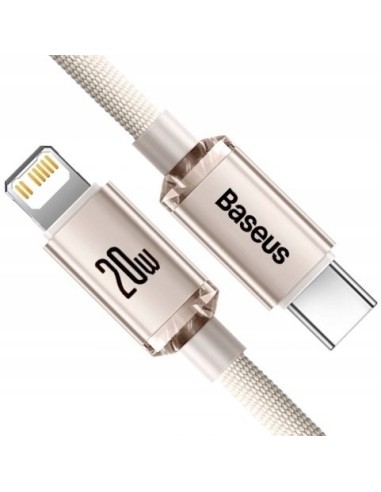 Baseus Crystal Shine Kabel USB-C Do Lightning 2m Różowy