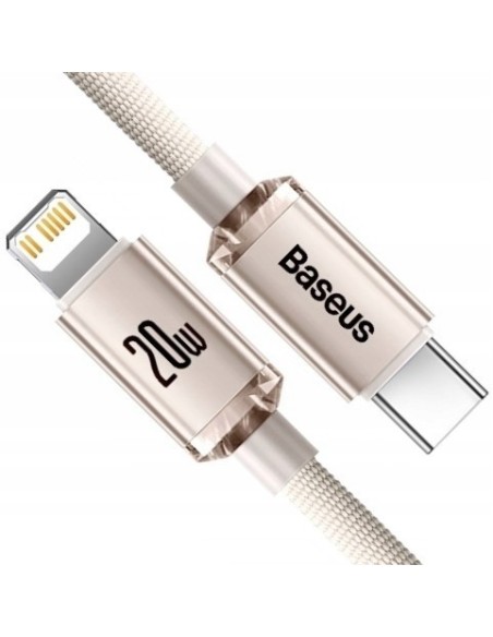 Baseus Crystal Shine Kabel USB-C Do Lightning 2m Różowy