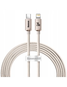 Baseus Crystal Shine Kabel USB-C Do Lightning 2m Różowy