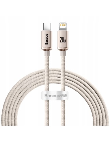 Baseus Crystal Shine Kabel USB-C Do Lightning 2m Różowy