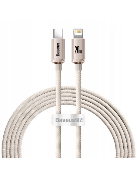 Baseus Crystal Shine Kabel USB-C Do Lightning 2m Różowy
