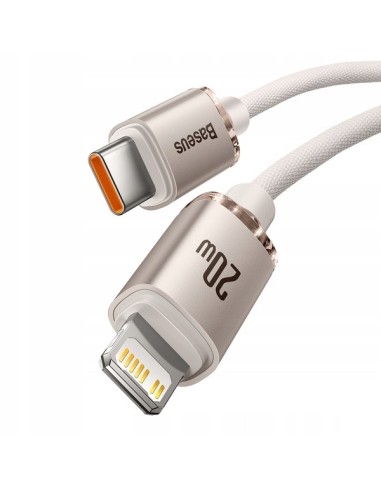 Baseus Crystal Shine Kabel USB-C Do Lightning 2m Różowy