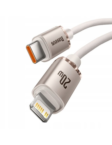 Baseus Crystal Shine Kabel USB-C Do Lightning 2m Różowy