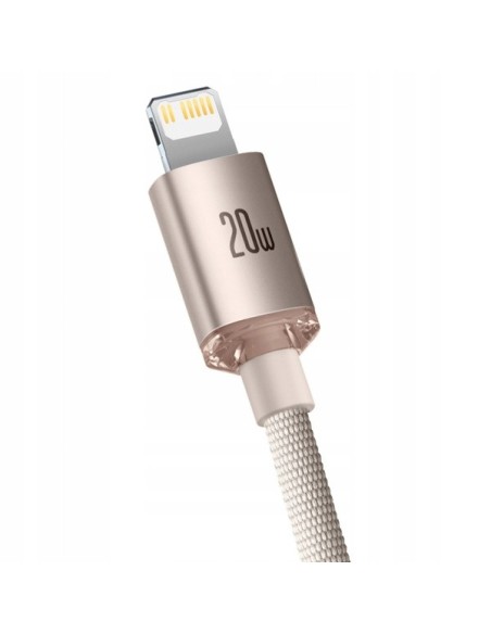 Baseus Crystal Shine Kabel USB-C Do Lightning 2m Różowy