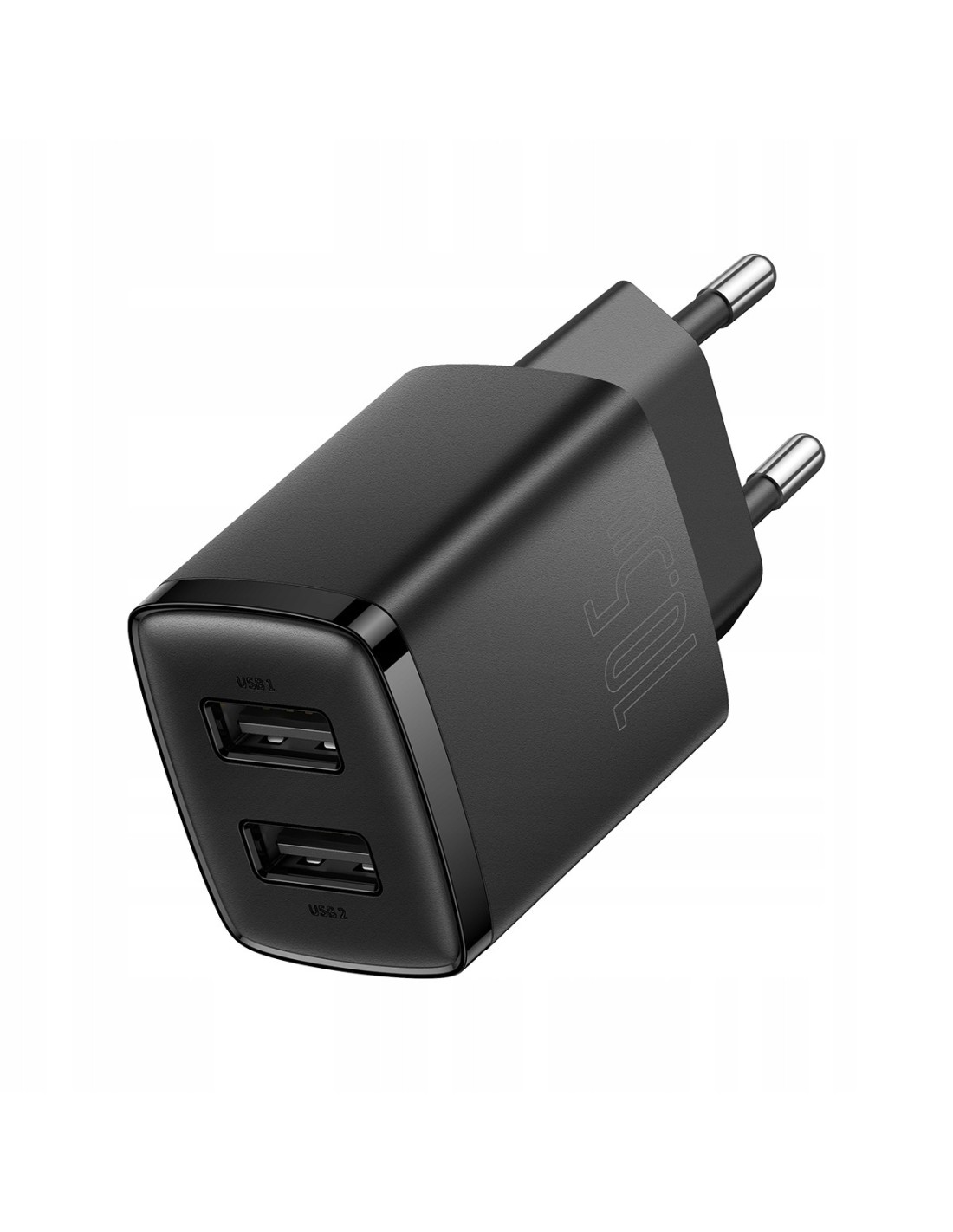 Baseus Compact Ładowarka Sieciowa 2x USB-A 10.5W Czarna