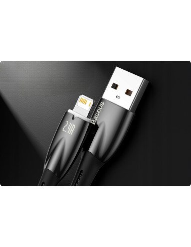 Baseus Glimmer Series Kabel USB Do Lightning 1m 2.4A Czarny