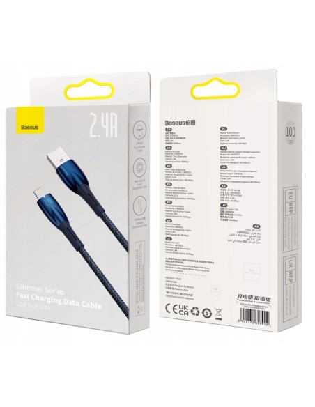 Baseus Glimmer Series | Kabel USB - Lightning do Apple iPhone iPad AirPods 1m 2.4A