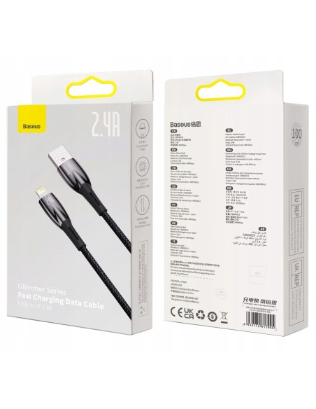 Baseus Glimmer Series Kabel USB Do Lightning 2m 2.4A Czarny