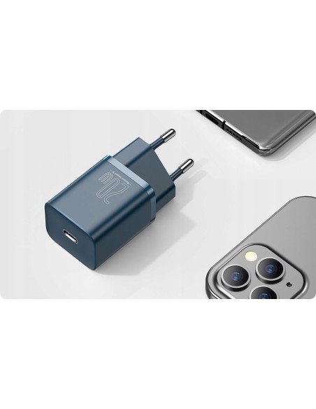 Baseus Super Si Ładowarka Sieciowa USB-C 20W Niebieski