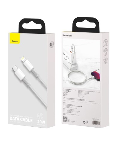 Baseus High Density Kabel USB-C Do Lightning 20W 2m Biały