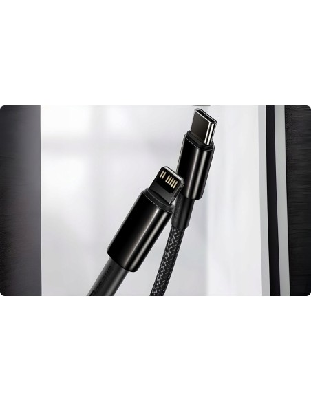 Baseus Tungsten Gold Kabel USB-C Do Lightning 20W 1m Czarny