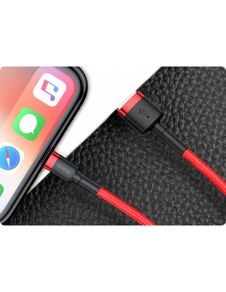 Baseus Cafule Kabel USB Do Lightning 3m Czerwono-Czarny