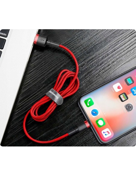 Baseus Cafule Kabel USB Do Lightning 3m Czerwono-Czarny