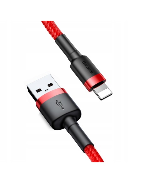 Baseus Cafule Kabel USB Do Lightning 3m Czerwono-Czarny