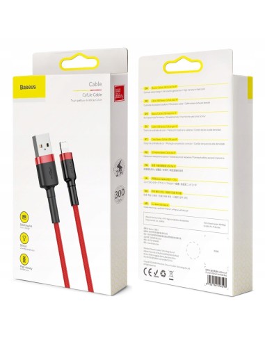 Baseus Cafule Kabel USB Do Lightning 3m Czerwono-Czarny