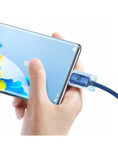Baseus Crystal Shine Kabel USB Do USB-C 100W 1.2m Niebieski