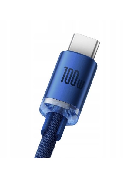 Baseus Crystal Shine Kabel USB Do USB-C 100W 1.2m Niebieski