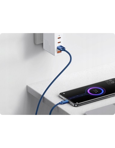 Baseus Crystal Shine Kabel USB Do USB-C 100W 1.2m Niebieski