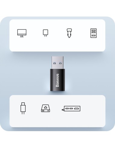 Baseus Ingenuity Series Adapter z USB-A do USB-C Czarny