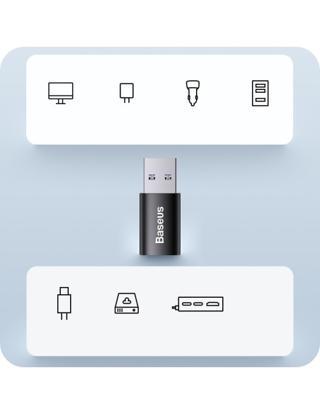 Baseus Ingenuity Series Adapter z USB-A do USB-C Czarny