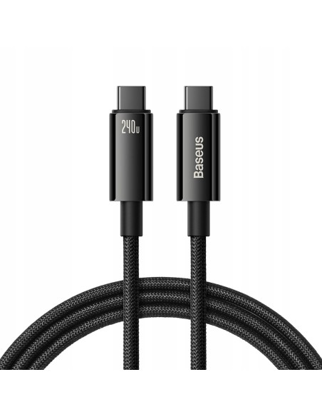 Baseus Tungsten Gold Kabel USB-C Do USB-C 240W 3m Czarny