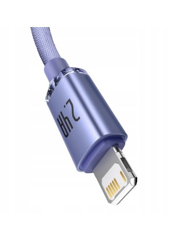 Baseus Crystal Shine Kabel USB Do Lightning 2m Fioletowy