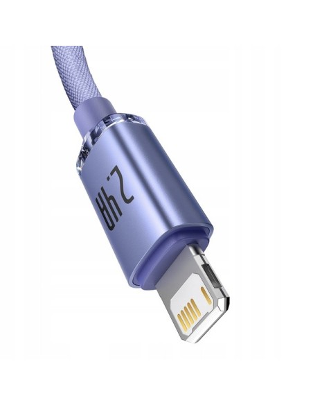 Baseus Crystal Shine Kabel USB Do Lightning 2m Fioletowy