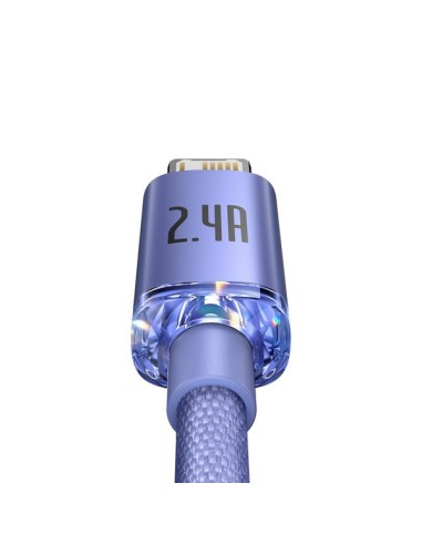 Baseus Crystal Shine Kabel USB Do Lightning 2m Fioletowy