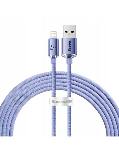 Baseus Crystal Shine Kabel USB Do Lightning 2m Fioletowy
