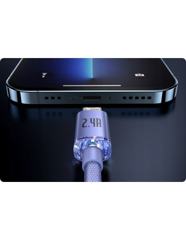 Baseus Crystal Shine Kabel USB Do Lightning 2m Fioletowy