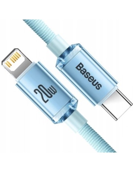 Baseus Crystal Shine Kabel USB-C Do Lightning 2m Niebieski