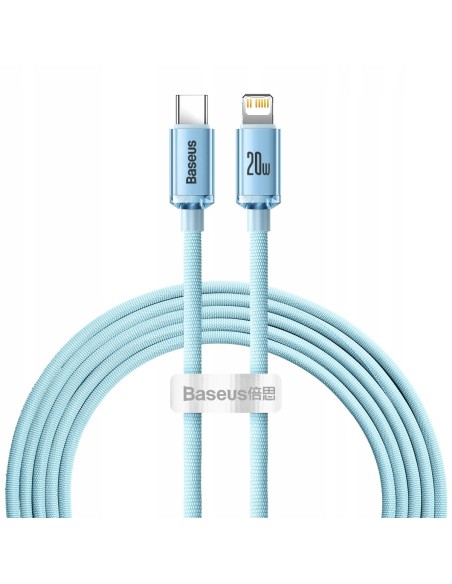 Baseus Crystal Shine Kabel USB-C Do Lightning 2m Niebieski