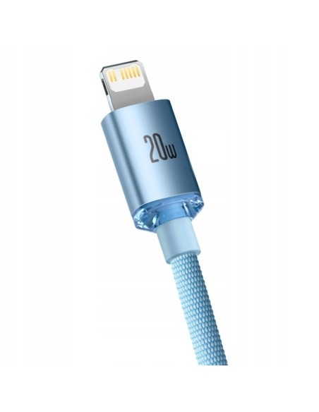 Baseus Crystal Shine Kabel USB-C Do Lightning 2m Niebieski