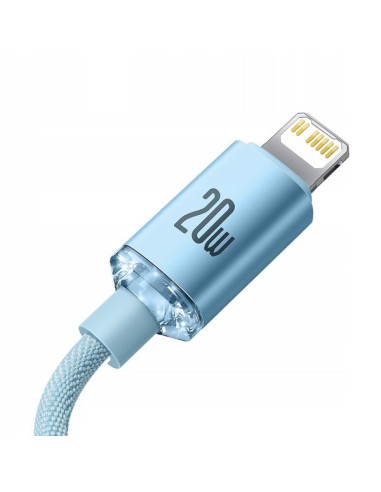 Baseus Crystal Shine Kabel USB-C Do Lightning 2m Niebieski