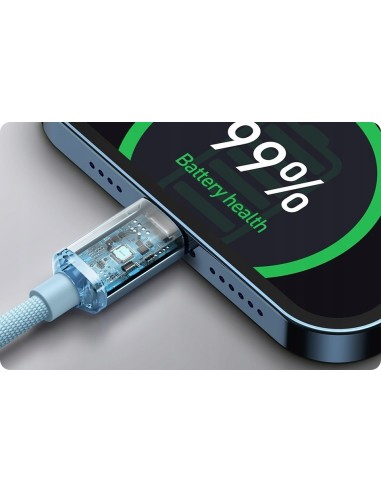 Baseus Crystal Shine Kabel USB-C Do Lightning 2m Niebieski