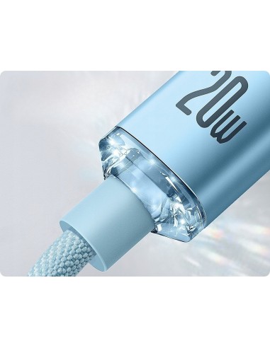 Baseus Crystal Shine Kabel USB-C Do Lightning 2m Niebieski