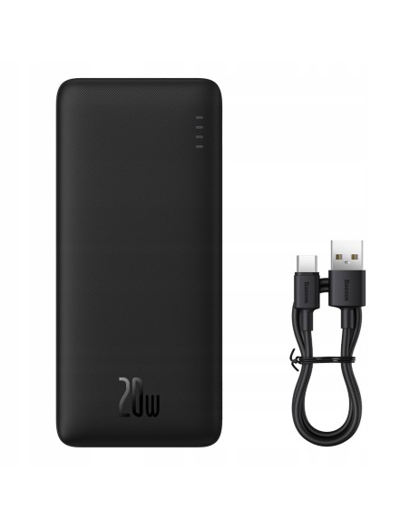 Baseus Airpow Power Bank 20W 10000mAh Z Kablem USB-C Czarny