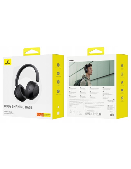 Baseus Bass 30 Max Słuchawki Nauszne Czarne