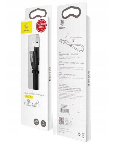 Baseus Nimble Kabel 2w1 USB Do Lightning 23cm Czarny