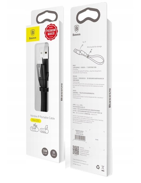 Baseus Nimble Kabel 2w1 USB Do Lightning 23cm Czarny