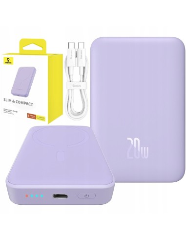 Baseus Magnetic Mini Power Bank Magsafe 5000mAh 20W Fioletowy