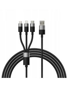 Baseus StarSpeed Kabel 3w1 USB Do Micro Lightning USB-C 1.2m Czarny
