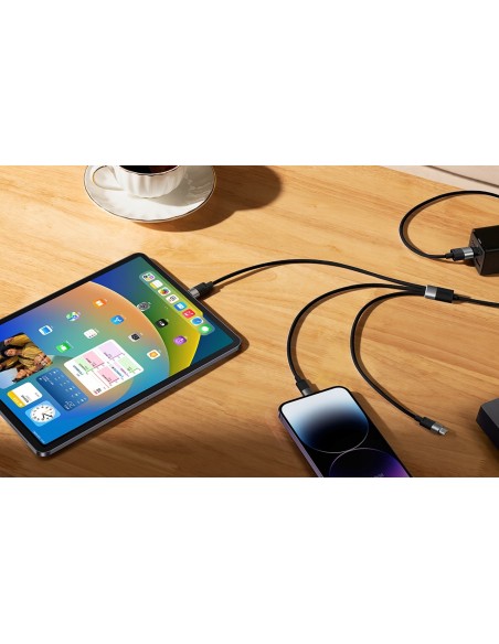 Baseus StarSpeed Kabel 3w1 USB Do Micro Lightning USB-C 1.2m Czarny