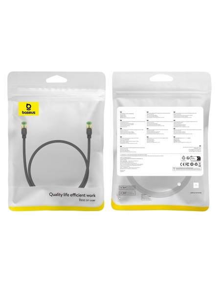 Baseus High Speed CAT8 Kabel Sieciowy 40Gb/s 0.5m Czarny