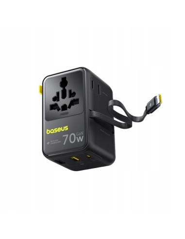 Baseus EnerCore CG11 Adapter Podróżny 2AC+2U+2C 70W Czarny