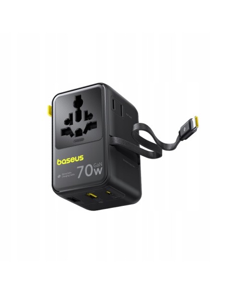 Baseus EnerCore CG11 Adapter Podróżny 2AC+2U+2C 70W Czarny