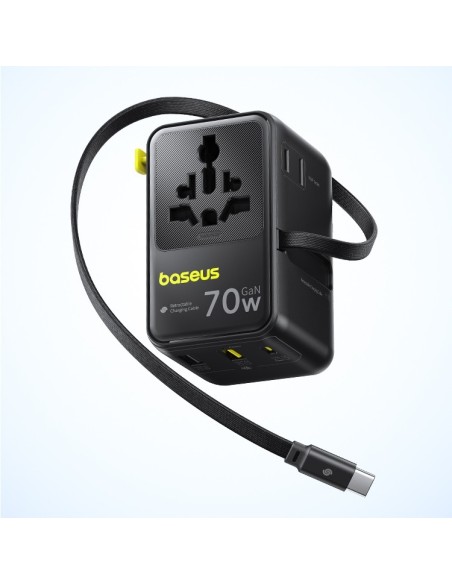 Baseus EnerCore CG11 Adapter Podróżny 2AC+2U+2C 70W Czarny
