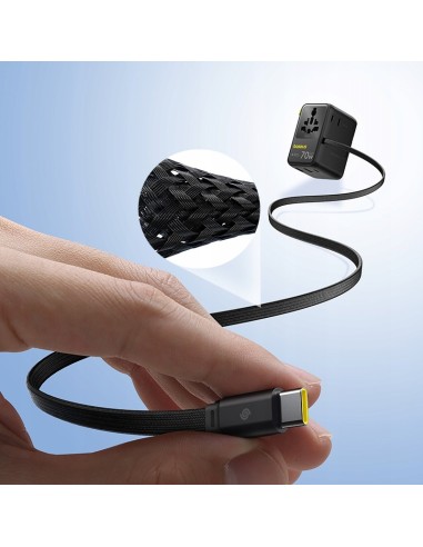 Baseus EnerCore CG11 Adapter Podróżny 2AC+2U+2C 70W Czarny
